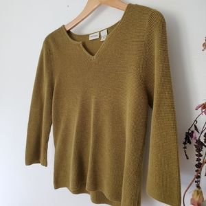 Waffle knit sweater top